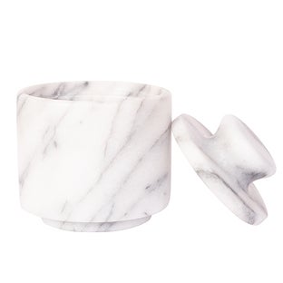 Artifacts Trading Company Marble Salt Cellar with Lid - Black matte